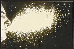 Image to symbolize when an infected person coughs they could spread disease such as TB and influenza